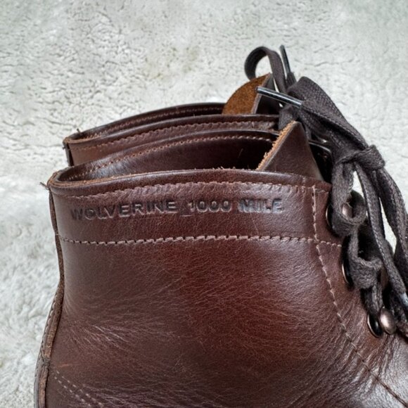Wolverine 1000 Mile Original Plain Toe Lace Up Boots Brown Men\'s Size US 10 D main image 4